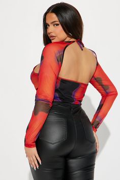 Available In Red/combo. Halter Straps Long Sleeve Sheer Mesh Cut Out Stretvh Disclaimer: Print Placement May Vary. Shell: 85% Polyester 15% Spandex Lining: 100% Polyester Imported | Spicin It Up Mesh Top in Red size Large by Fashion Nova Red Club Top For Fall, Red Top For Club In Fall, Fitted Multicolor Tops For Club, Luxe Clothing, Service Women, Popular Outfits, Knit Tops, Print Placement, Active Wear Outfits