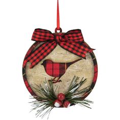 a christmas ornament with a bird on it