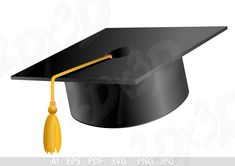 a graduation cap with a tassel hanging from it's end and the words at eps