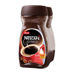 a jar of coffee is shown on a white background