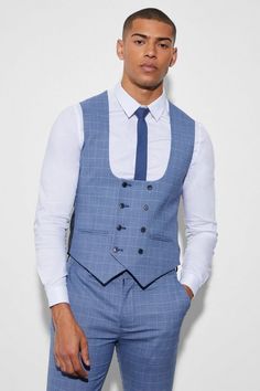 Waistcoat Designs, Check Vest, Flannel Vest, Social Calendar, Double Breasted Waistcoat, Mens Waistcoat, Going Out Trousers