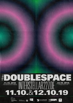 a poster with an image of two circles and the words doublespace intersteellar