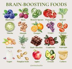 Fuel your mind with these brain-boosting foods! 🧠💪 From fatty fish to leafy greens, discover the delicious ways to nourish your brain and boost your cognitive function. #BrainFood #HealthyEating #MindfulEating #Nutrition #Wellness #HealthyLifestyle #BrainHealth #CognitiveFunction #FoodLovers Healthy Study Snacks Brain, Food For Brain Power, Brain Healing Foods, Brain Health Diet, Foods Good For Brain, Brain Healthy Recipes, Food For Brain Health, Food Boundaries, Brain Food For Kids