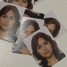 four pictures of the same woman with different hair colors