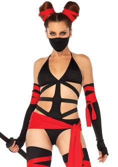 Leg Avenue 6 PC Killer Ninja Costume Ninja Halloween, Masks Diy, Games Diy, Halloween Recipe, Masquerade Costumes, Scary Halloween Costumes, Crafts Halloween, Wallpaper Halloween, Aesthetic Halloween