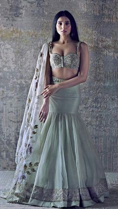 New Designer Lehenga, Arpita Mehta, Fish Cut, Lace Wedding Dresses With Sleeves