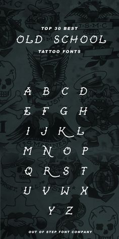 an old fashioned font with skulls on it and the words hello sailor monoline written in white