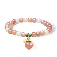 PRICES MAY VARY. Peach Charm healing bracelets: This stretch beaded bracelet is made of 6-7mm pink agate beads and 4-4.5mm green jade gemstone beads, with elastic rope. The natural stone bracelet is elastic, so it fits most people's hands. It's suitable for women and girls. Stone meaning: Pink agate is a stone of emotional balance and well-being. Green jade can bring good luck and wealth, and can also prevent disasters. Wearing peach jade bracelets can make people more confident, healthy, and op Adjustable Peach Beaded Bracelets As Gift, Adjustable Peach Beaded Bracelet As Gift, Handmade Peach Bracelet Gift, Beaded Rose Quartz Bracelets With Natural Stones, Pink Agate Jewelry With 8mm Beads, Rose Quartz Beaded Bracelets With Natural Stones, Natural Stones Rose Quartz Beaded Bracelets, Pink Natural Stones Beads As Gift, Handmade Peach Bracelets With Round Beads