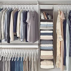 Closet Organizers - The Container Store Maximize Small Closet Space, Maximize Small Closet, Wide Closet, Sweater Organizer, Sweater Organization, Hanging Storage Shelves, Closet Drawer, Closet Storage Bins, Hanging Wardrobe