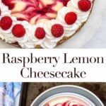 the raspberry lemon cheesecake is ready to be eaten