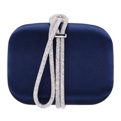 This Touch of Nina M-Lauren rhinestone clutch is perfect for a night out on the town. This Touch of Nina M-Lauren rhinestone clutch is perfect for a night out on the town. 5.25"H x 6.50"W x 2.00"D Handle: 5.5'' drop Strap length: 18'' drop Magnetic snap closure Silver-tone hardware Interior: 1 slip pocket Rhinestone detailsCONSTRUCTION & CARE Body: satin polyester, glass crystal Lining: synthetic fabric Spot clean Imported Size: One Size. Color: New Navy. Gender: female. Age Group: adult. Blue Rhinestone Clutch For Party, Blue Rhinestone Clutch For Evening, Blue Rhinestone Clutch For Events, Blue Evening Clutch With Rhinestones, Chic Rhinestone Clutch For Cocktail, Chic Rhinestone Cocktail Clutch, Elegant Blue Evening Bag With Rhinestones, Accessories Guide, Rhinestone Clutch