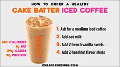 iced coffee recipe with instructions for how to order a healthy peppermint mocha iced coffee