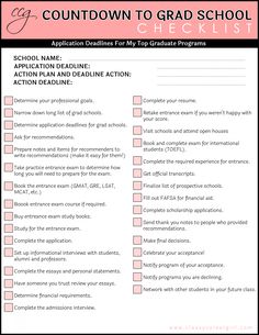 a printable checklist for graduation with the words, i can't go down to grad school