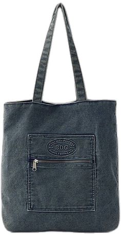 Denim Blue Cotton Shoulder Bag With Zipper Closure, Denim Tote Bags, Denim Tote, Washed Denim, And Sign, Denim Wash, Urban Outfitters, Sign Up, In Store