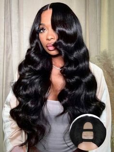 Women's & Men's Clothing, Shop Online Fashion | SHEIN U Part, Wave Wig, Half Wigs, Body Wave Wig, Half Up Half Down Hair, Synthetic Wig, Wigs For Black Women, Half Up Half Down, Body Wave