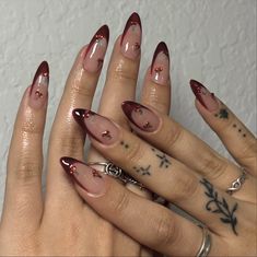 Cherry Nail Art, Cherry Nail, Deep Red Nails, Wine Nails, Punk Nails, Nail Trend, Cherry Nails, Enjoy The Moment, Plaid Nails