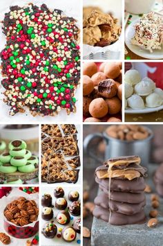 a collage of different desserts and pastries