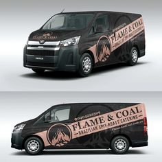 a van wrap design for flame & coal