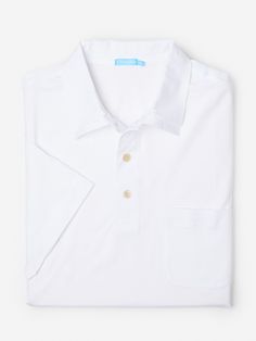 Our staple polo in the softest pima cotton gets a fresh update with a more streamlined fit for a modern, but still classic look. | J.McLaughlin Men's Callahan Cotton Polo White, Size Small Classic Relaxed Fit Polo Shirt For Golf, Classic Golf Polo Shirt With Placket, Classic Relaxed Fit Tops For Golf, Classic Golf Tops With Placket, Classic White Polo Shirt For Business Casual, Knit Men, J Mclaughlin, White Solid, Cotton Polo