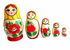 an image of matry dolls with flowers on them