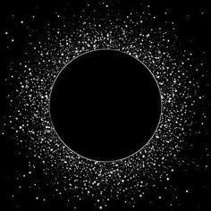 an abstract black and white background with small stars in the shape of a round frame