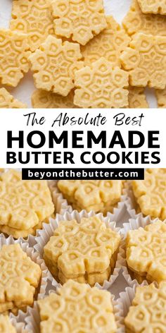 the absolute best homemade butter cookies recipe ever made with just 3 ingredients and only 5 minutes to bake