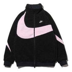 Nike Big Swoosh Large Logo Double Sided polar fleece Jacket Japan limited Black Pink Colorblock (Asia Sizing) 'Black Pink' BQ6546-016 (Japan/Men's/Colorblock/Gift Recommend) Nike Fleece Jacket, Polar Fleece Jacket, Big Hoodies, Versace Style, North Face Puffer Jacket, Nike Fleece, Baggy Clothes, Pink Jacket, Polar Fleece