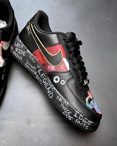 Flowers Anime, Custom Nike Air Force 1, Custom Nike Air Force, Unique Font, Custom Air Force 1, Custom Nike, Cartoon Man, Nature Flowers, Unique Fonts