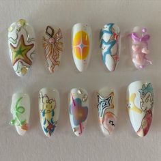 Modern Nails Art New Ideas 2023, Nails Art Designs https://youtu.be/YqWk2LM-G1U?si=aemAk2XLtianCa_N Hand Painted Nail Designs, Pedi Ideas, Soft Nails, Unique Acrylic Nails, Get Nails