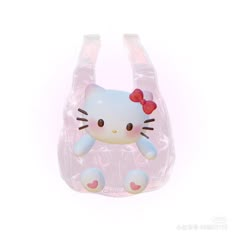 a plastic hello kitty bag with a bow on it