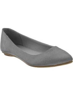 Flats Gray Slip-on Walking Shoes With Round Toe, Gray Flat Heel Slip-ons With Rubber Sole, Pointy Flats, Grey Flats, Suede Flats, Faux Suede, Old Navy, Navy