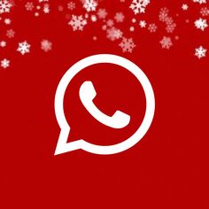 a red background with white snowflakes and a phone