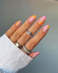 50+ Cute Summer Nail Inspiration To Try This Year; orange nails! This includes summer nails, summer nails colors, summer nails inspiration, summer nails short, summer nails acrylic, summer nails almond, summer nails coffin, summer nails beach & more! This also includes summer nail ideas, summer nail designs, summer nail art, summer nail inspiration simple, summer nail inspiration ideas, summer nail inspiration acrylic, summer nails pink & more! #summernailinspiration #summernails Nails And Rings, Pastel Nails, Fire Nails, Summer Nail, Short Acrylic Nails, Best Acrylic Nails, Nail Polishes, Cute Acrylic Nails