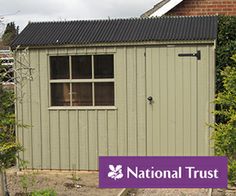 a small shed with the words national trust written on it