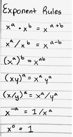 Exponent Rules, Studie Hacks, Study Tips For Students, Math Tutorials