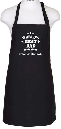 a black apron with the words world's best dad and an image of stars on it