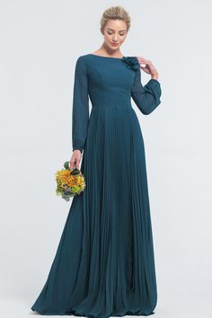 Modest Dark Teal Bridesmaid Dress Long Sleeves Baby Blue Bridesmaid Dresses Long, Teal Bridesmaid Dresses Long, Blue Bridesmaid Dresses Long, Dark Teal Bridesmaid Dresses, Slate Blue Bridesmaid Dresses, Baby Blue Bridesmaid Dresses, Dark Teal Dress, Teal Bridesmaid Dresses, Dresses Long Sleeves