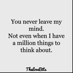 the words you never leave my mind not even when i have a million things to think about