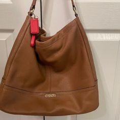 Very Nice, Large Hobo Bag With Good Interior Pockets. There Are No Visible Signs Of Wear. Was Not Used Often, Wallet Was Never Used. Very Clean. Leather Rectangular Wallets For Shopping, Rectangular Leather Wallets For Shopping, Coach Leather Wallets With Detachable Strap, Coach Leather Crossbody Wallet, Brown Wallets For Everyday Use, Coach Leather Pouch Wallet, Coach Leather Hobo Bag With Removable Pouch, Coach Brown Soft Leather Hobo Bag, Leather Coach Hobo Bag With Removable Pouch