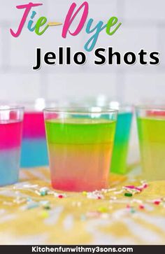 jello shots with sprinkles on the table