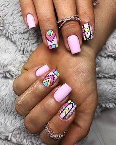 Ballerina Acrylic Nails, Yellow Nail, Geometric Nail, Pretty Nail Art Designs, Simple Nail Art Designs, Pretty Nail Art, Nail Art Hacks, Floral Nails, Short Acrylic Nails