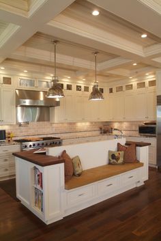 the kitchen is clean and ready to be used as a living room or dining area