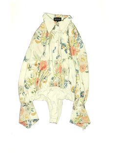 The Sang Kimono Size: Large Tops - used. 100% POLYESTER, Floral | The Sang Kimono: White Floral Tops - Size Large White Kimono, White Floral Top, Ivory White, Floral Tops, Singing, Women Handbags, Womens Tops, Handbags, For Women