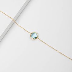 "Blue Topaz Bracelet, December Birthstone, Gold Gemstone Bracelet, 14K Bracelet, Citrine Gold Bracelet, Birthstone Bracelet, Bridal Bracelet, 14K Chain Bracelet, Bridal Jewelry Gemstone bracelet on a dainty 14K solid gold chain. 100% handcrafted with love! ● Metal: 14K solid gold, 14K white gold or 14K rose gold ● Gemstone: Blue Topaz, Chalcedony, Labradorite, Black Onyx, Green Amethyst, Purple Amethyst, Citrine, Lemon Quartz, Smoky Quartz, Chrysoprase, Moonstone, Orange Moonstone ● Stone Diamet Blue Birthstone Bracelets In Fine Jewelry Style, Blue Bracelet With Gemstone Accents As Gift, Blue Birthstone Bracelets Fine Jewelry, Blue Bracelets With Gemstone Accents As A Gift, Blue Bracelets With Gemstone Accents For Gift, Elegant Sapphire Faceted Bracelets, Faceted Blue Topaz Yellow Gold Jewelry, Elegant Gold Bracelet With Birthstone For Anniversary, Fine Jewelry Blue Topaz Round Bracelets