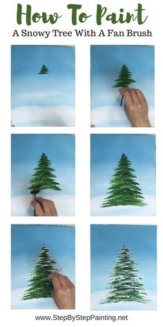 how to paint a snowy tree with a fun brush