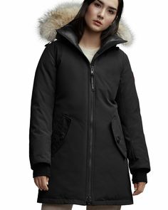 Please Know Your Size and Fit.  We cannot exchange or take it back. We are NOT Store. Not Dealer, we only have Limited Items. 100% Authentic Brand New with tags   2020 Collection Canada Goose Rosemont Parka size XS, brand new with tags , Black color  Retail $950 PRODUCT DETAILS Fits true to size, order your normal size Designed for a slim fit Approx. 33" from back of neck to hem, based on a size medium Model measurements: 5'10" height, 33.5" bust, 23.5" waist, 34.5" hips, wearing a size small Two-way adjustable down-filled hood with toggle drawstring and coyote fur trim Reflective webbing along the back adds visibility in low light Brim has a shaping wire and a removable real fur ruff to stand up to harsh winds Chin guard is lined with tricot fabric for added softness and comfort Snap stor Down Parka Women, Canada Goose Women, Coyote Fur, Parka Women, Tricot Fabric, Down Parka, Parka Jacket, Real Fur, Low Light