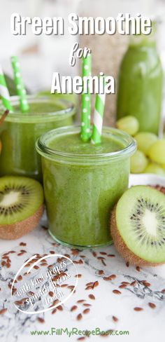 a green smoothie for anemia recipe idea to create that is high in iron mixed with spinach and vit c to absorb the iron, so healthy. Smoothie Recipes For Iron Deficiency, Iron Shake Recipes, Low Iron Smoothies, Iron Rich Green Smoothie, Smoothie Recipes For Low Iron, Healthy High Iron Recipes, Iron Filled Smoothies, High Iron Salad Recipes