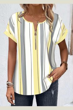 Yellow Spliced Tops For Summer, Yellow Spliced Top For Summer, Yellow Summer Tops With Splicing Details, Casual Yellow Tops With Splicing, Casual Yellow Spliced Top, Yellow Short Sleeve Blouse With Patchwork, Soft Tummy, Elegant Dresses Plus Size, Beach Bridesmaid Dresses