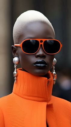 African Hair History, Afrofuturism Fashion, Dope Jewelry Accessories, Afro Punk, Orange Is The New Black, Black Women Fashion, African Beauty, Shades Of Orange, Black Is Beautiful