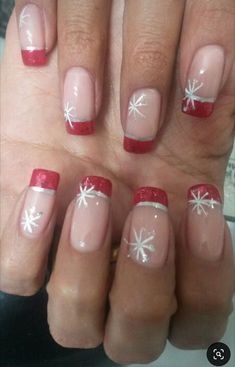 Holiday Nail Tips, Diy Christmas Nail Designs, Christmas Gel, Manicure Nail Designs, Fancy Nails Designs, Winter Nails Acrylic, Cute Christmas Nails, Christmas Nails Easy, Nails Easy